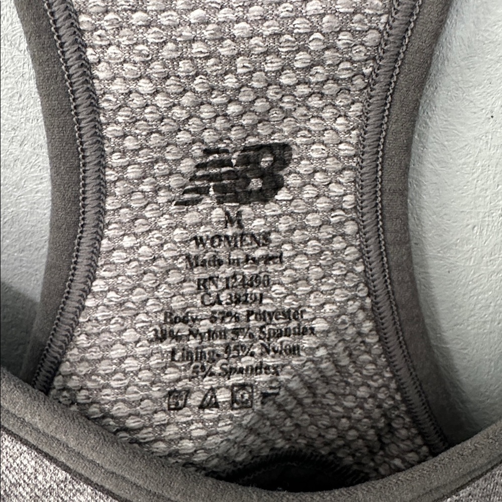 New Balance Seamless Gray Racerback Sports Bra - Picture 3 of 4